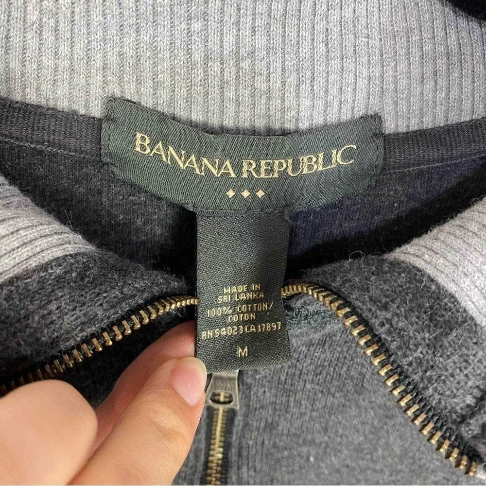 Banana Republic Grey Gray 100% Cotton quarter zip